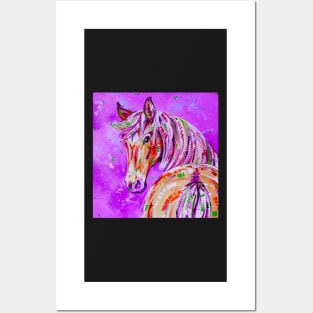 Cinnamon in Pink - Palomino horse painting Posters and Art